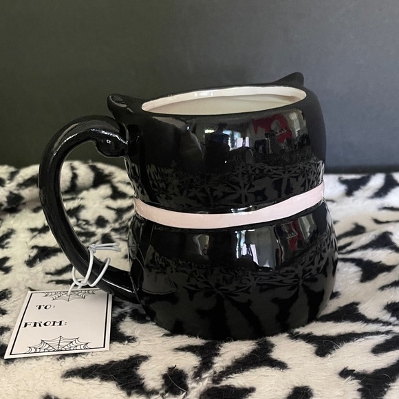 Halloween 🩷 Pink and Black Cat 🐈‍⬛ Ceramic Coffee Mug NEW - Picture 3 of 4